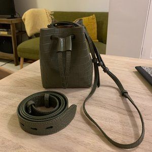 Nanushka Olive Green Convertible Bucket and Belt Bag with dust bag